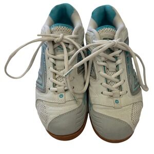 Hi-Tec M500 V-Lite W Womens Indoor Court Shoes White Teal Silver Squash Size 6